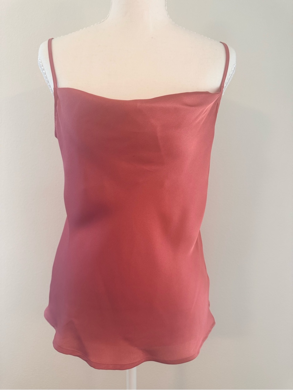 Express Rust Red Satin Cowl Neck Camisole